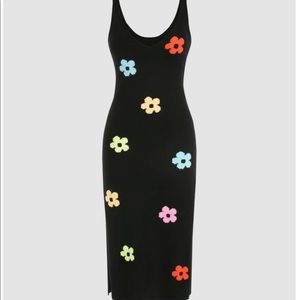 Knit floral midi dress